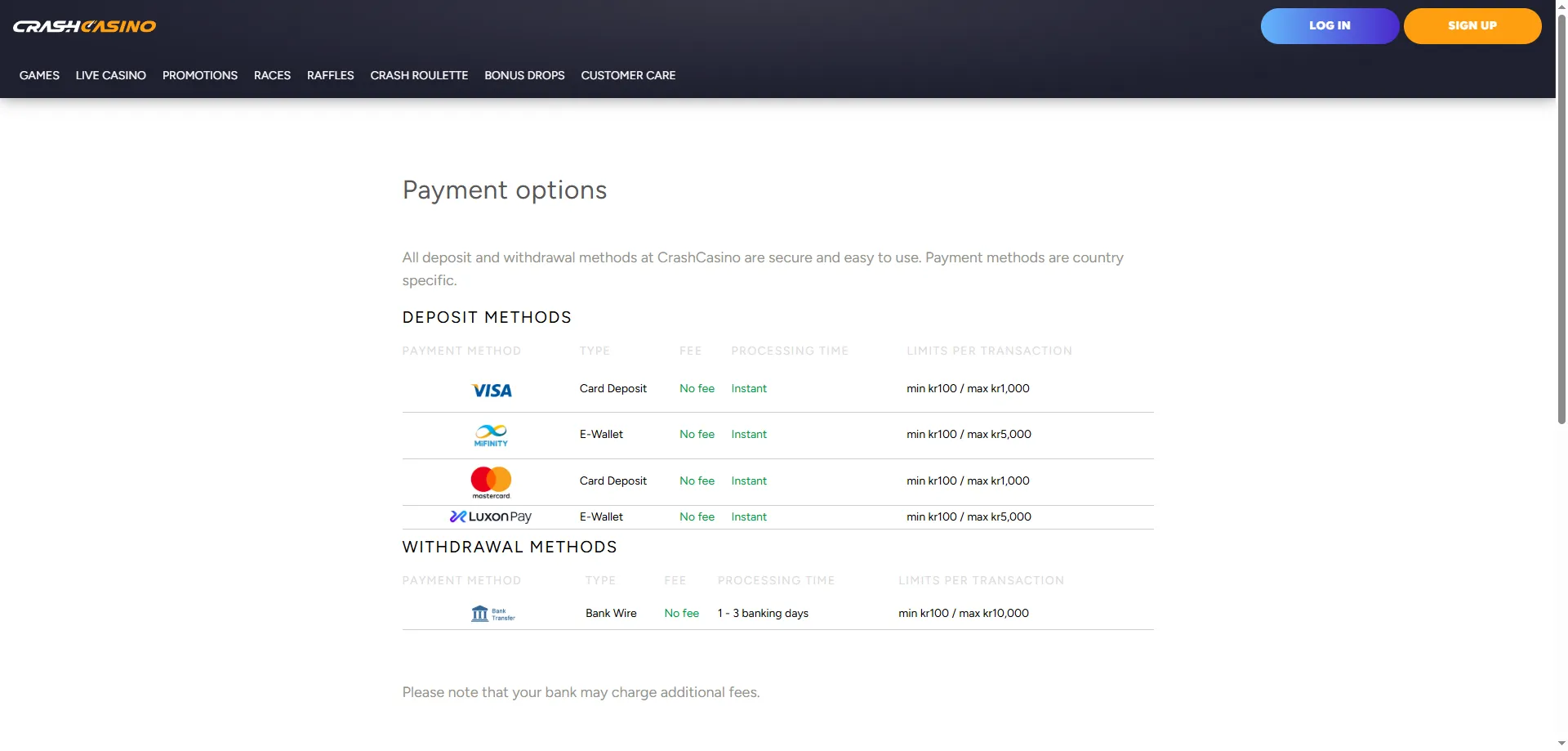 M&eacute;todos de pago disponibles en Crash Casino M&eacute;xico